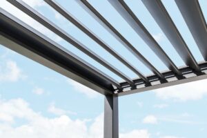 Close up of pergola louvers