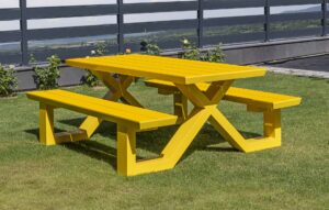 Yellow patiosphere picnic table