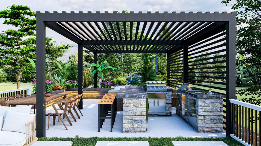Outdoor dining Pergola for inviting space